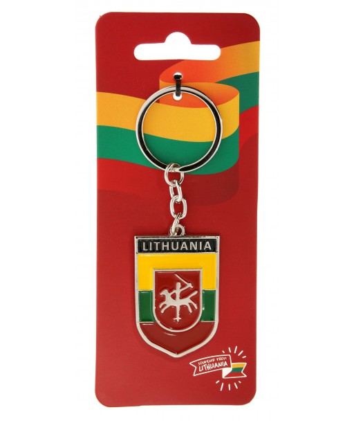 Skydo formos raktų pakabukas su trispalve ir Vyčiu